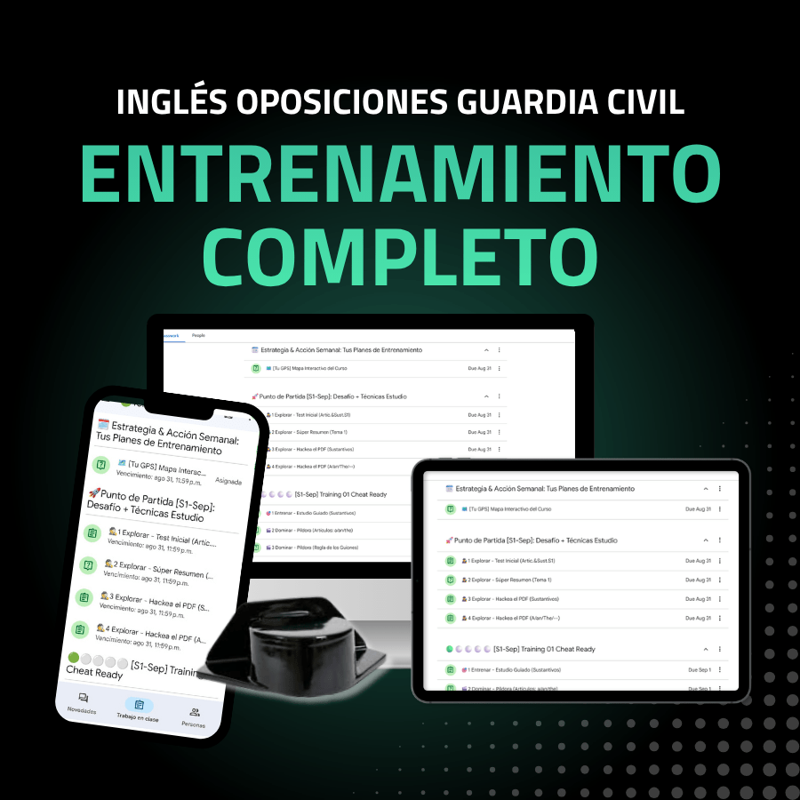 Curso Inglés Entrenamiento completo para oposiciones Guardia Civil (suscripción)