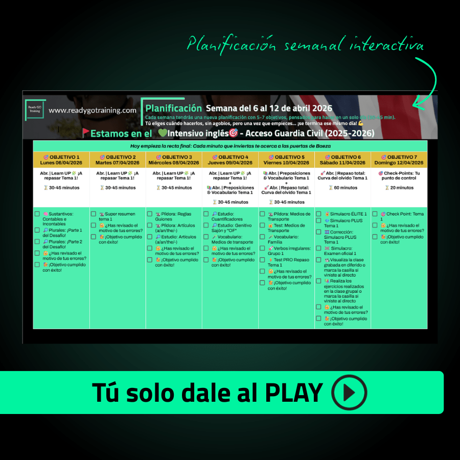 Curso Inglés Entrenamiento completo para ascenso a Cabo Guardia Civil (suscripción) - Imagen 4
