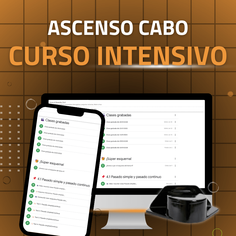 Curso Inglés Intensivo Ascenso a Cabo Guardia Civil | Mensualidad